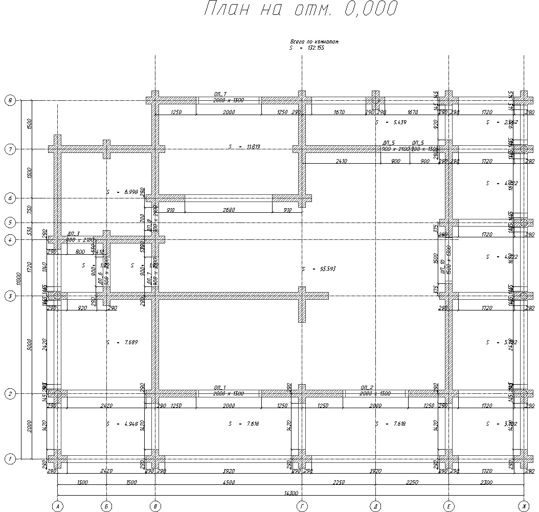 план первого этажа по проекту дома из оцилиндрованного бревна 11 на 15